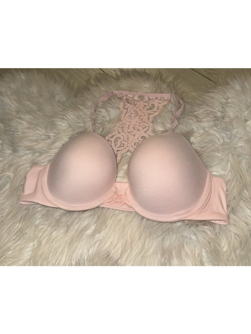 Victorias Secret Body By Victoria Racerback Perfect Shape Bra UW Womens 36B Pink